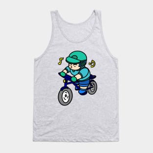 Cute cartoon boy cycling Tank Top